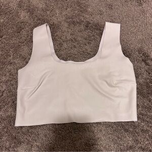 White Leather Crop Top